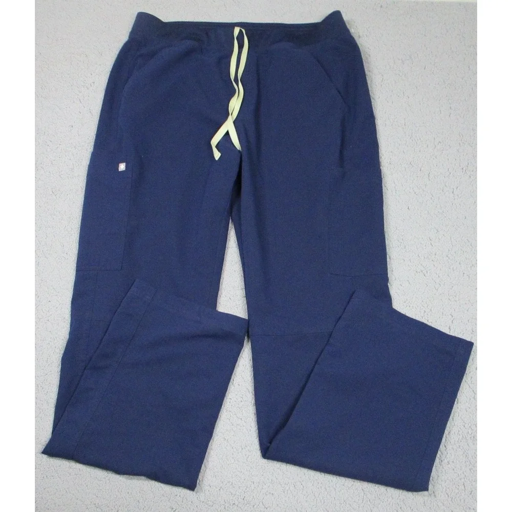 FIGS Technical Collection Pants Mens XLT Navy Scrub Cargo‎ Drawstring Pockets